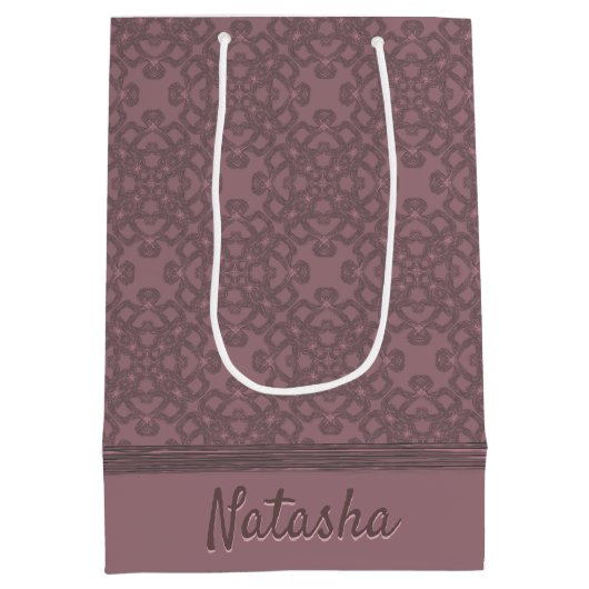 Gepersonaliseerd Roos patroon Medium Cadeauzakje (Achterkant)