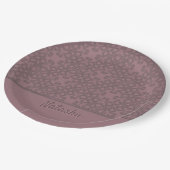 Gepersonaliseerd Roos patroon Papieren Bordje (Gekanteld)