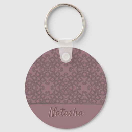 Gepersonaliseerd Roos patroon Sleutelhanger (Voorkant)