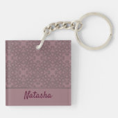 Gepersonaliseerd Roos patroon Sleutelhanger (Achterkant)