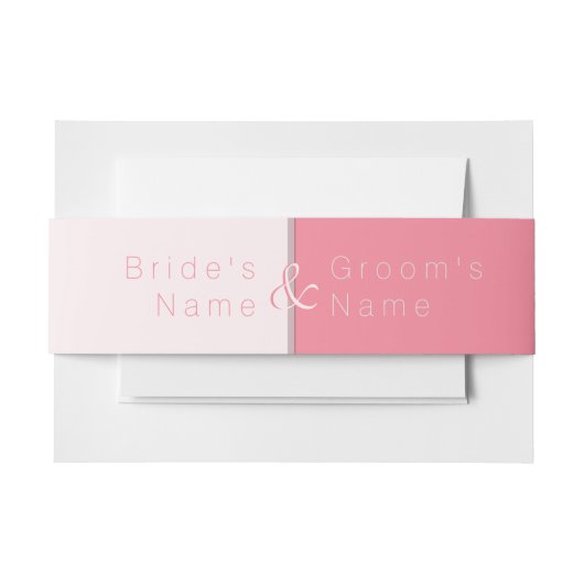 Gepersonaliseerd Roos roze voor altijd begint brui Uitnodigingen Wikkel (Voorkant Voorbeeld)