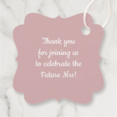 Gepersonaliseerd Roos roze weddenschap Vrijgezelle Bedankjes Labels (Achterkant)