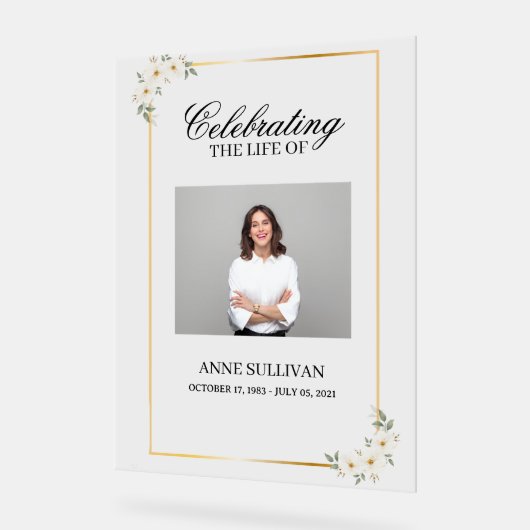 Gepersonaliseerd rouwbord acryl bord (Hoek)