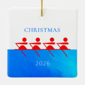 Gepersonaliseerd Rowing Club Crew Kerst Keramisch Ornament (Achterkant)