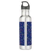 Gepersonaliseerd | ROYAL BLUE | Floral | Monogram Waterfles (Achterkant)