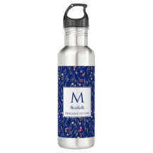 Gepersonaliseerd | ROYAL BLUE | Floral | Monogram