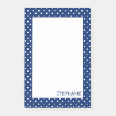 Gepersonaliseerd Royal Blue Polka Dot Pattern Post-it® Notes (Voorkant)