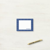 Gepersonaliseerd Royal Blue Polka Dot Pattern Post-it® Notes (Op bureau)