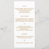 Gepersonaliseerd Royal Golden Shiny Wedding Menu (Achterkant)