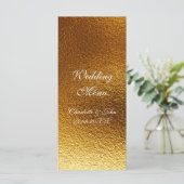 Gepersonaliseerd Royal Golden Shiny Wedding Menu (Staand voorkant)