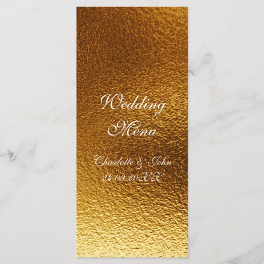 Gepersonaliseerd Royal Golden Shiny Wedding Menu (Voorkant)