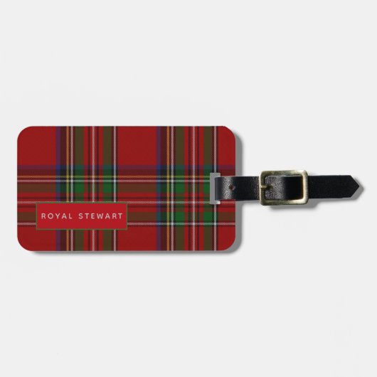 Gepersonaliseerd Royal STEWART Tartan Mannen Bagag Bagagelabel (Voorkant horizontaal)