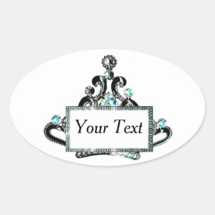 Gepersonaliseerd "Royal Tiara" Ovale Sticker