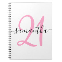 Gepersonaliseerd roze 21e Birthday Guestbook