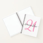 Gepersonaliseerd roze 21e Birthday Guestbook Notitieboek (Binnen)