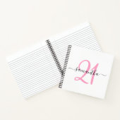 Gepersonaliseerd roze 21e Birthday Guestbook Notitieboek (Binnen)