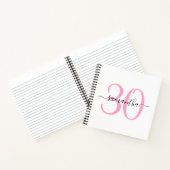 Gepersonaliseerd roze 30e verjaardag gastenboek notitieboek (Binnen)