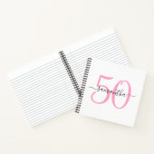 Gepersonaliseerd roze 50ste verjaardag gastenboek notitieboek (Binnen)