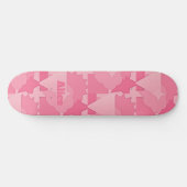 Gepersonaliseerd Roze Abstract Patroon met Naam Persoonlijk Skateboard (Horizontaal)