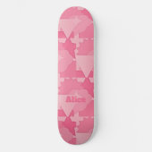Gepersonaliseerd Roze Abstract Patroon met Naam Persoonlijk Skateboard (Voorkant)
