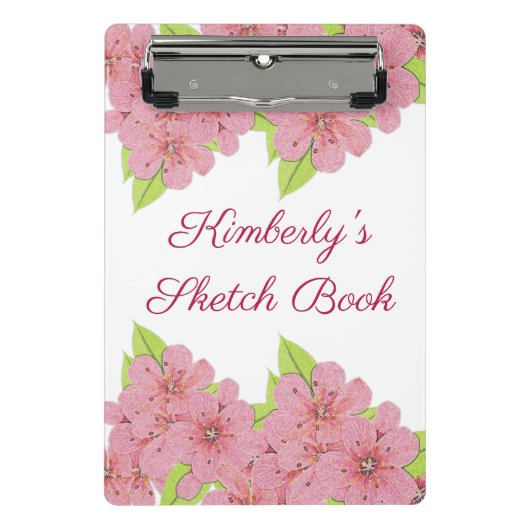 Gepersonaliseerd Roze Anemones Mini Klembord (Voorkant)