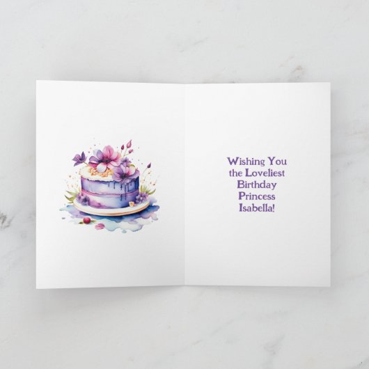 Gepersonaliseerd  roze anime verjaardagsmeisje kaart (Binnen)