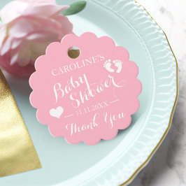 Gepersonaliseerd roze Baby met GIRL-Baby shower Bedankjes Labels
