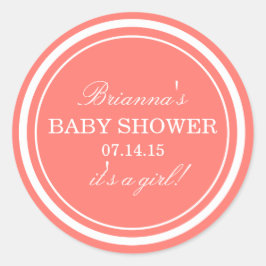 Gepersonaliseerd | Roze Baby shower Stickers