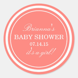 Gepersonaliseerd Roze Baby shower Stickers