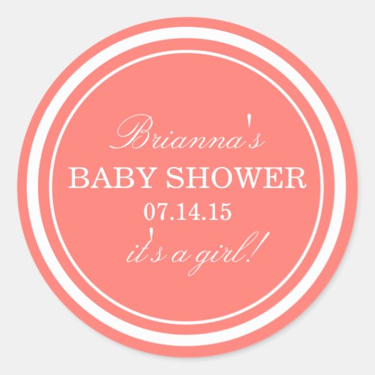 Gepersonaliseerd | Roze Baby shower Stickers (Voorkant)