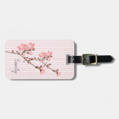 Gepersonaliseerd roze Bagagelabel voor bloesem (Voorkant horizontaal)