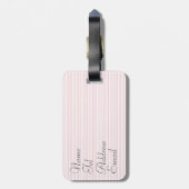 Gepersonaliseerd roze Bagagelabel voor bloesem (Achterkant verticaal)