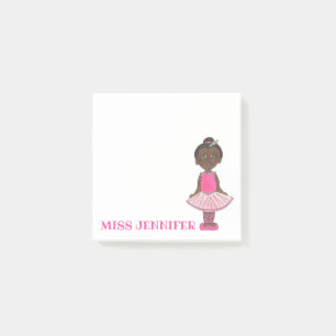 Gepersonaliseerd roze Ballerina Ballet Dance leraa Post-it® Notes