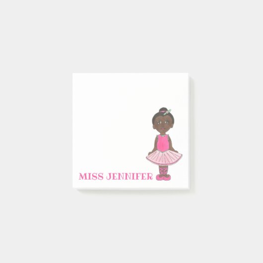 Gepersonaliseerd roze Ballerina Ballet Dance leraa Post-it® Notes (Voorkant)