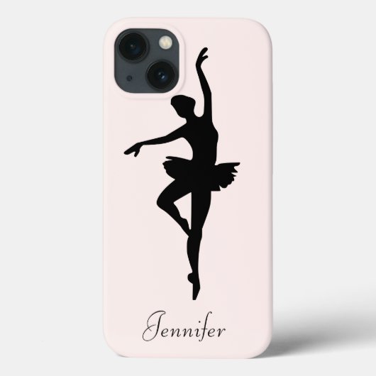 Gepersonaliseerd roze Ballerina Dance Silhouette Case-Mate iPhone Case (Achterkant)