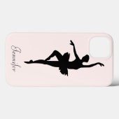 Gepersonaliseerd roze Ballerina Dance Silhouette Case-Mate iPhone Case (Achterkant (horizontaal))