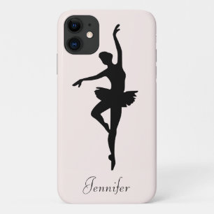 Gepersonaliseerd roze Ballerina Dance Silhouette Case-Mate iPhone Case