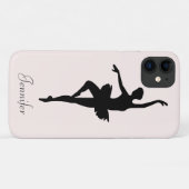 Gepersonaliseerd roze Ballerina Dance Silhouette Case-Mate iPhone Case (Achterkant (horizontaal))