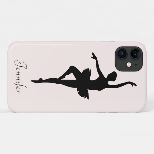 Gepersonaliseerd roze Ballerina Dance Silhouette Case-Mate iPhone Case (Achterkant (horizontaal))