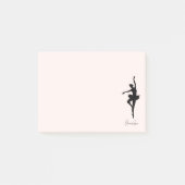 Gepersonaliseerd roze Ballerina Dance Silhouette Post-it® Notes (Voorkant)