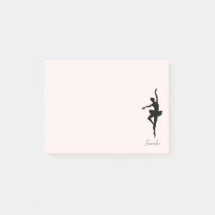 Gepersonaliseerd roze Ballerina Dance Silhouette Post-it® Notes