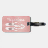Gepersonaliseerd roze ballet Slippers Meisjes Roos Bagagelabel (Achterkant horizontaal)