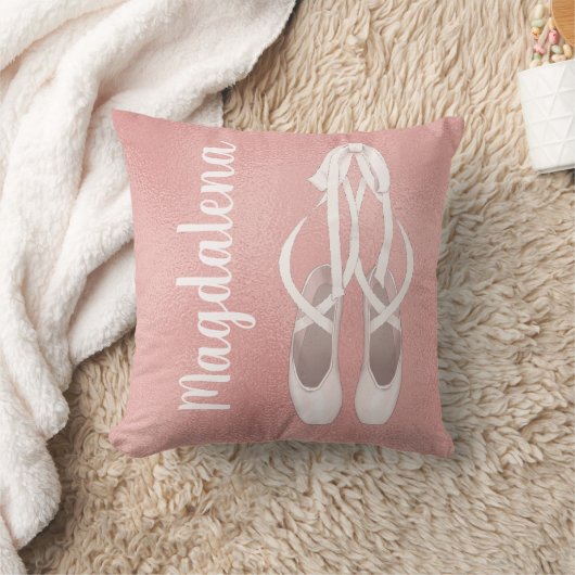 Gepersonaliseerd roze ballet Slippers Meisjes Roos Kussen (Deken)