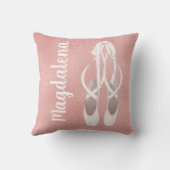 Gepersonaliseerd roze ballet Slippers Meisjes Roos Kussen (Achterkant)