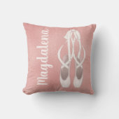 Gepersonaliseerd roze ballet Slippers Meisjes Roos Kussen (Voorkant)