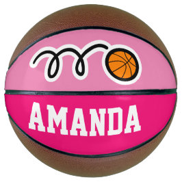 Gepersonaliseerd roze basketbal voor de verjaardag