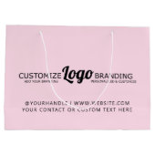 Gepersonaliseerd Roze Bedrijfslogo Bedrijf Groot Cadeauzakje (Achterkant)