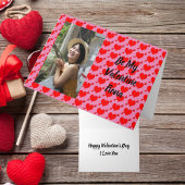 Gepersonaliseerd roze ben mijn Valentijn rood hart Kaart