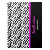 Gepersonaliseerd: Roze bijgesneden: Zebra Print No Notitieboek (Voorkant)