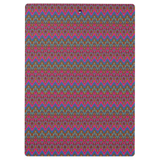 Gepersonaliseerd roze, blauw en goud patroon klembord (Achterkant)